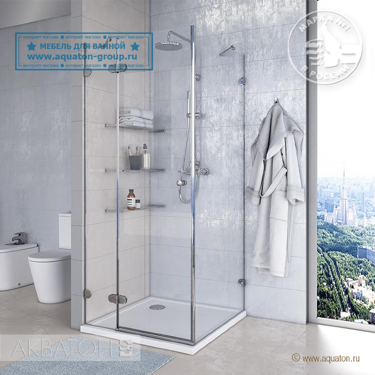 Комплект ограждение АКВАТОН LAX квадрат с поддоном распашное левое 90х90х200 см Комплект ограждение АКВАТОН LAX квадрат с поддоном распашное левое 90х90х200 см