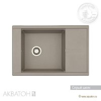 Мойка кухонная АКВАТОН Делия 78, серый шелк