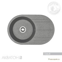 Мойка кухонная АКВАТОН Амира, серый